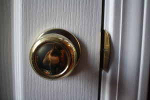 This door knob goes to a secret hideaway in his room - really a large storage area.  Once we make sure it is safe - we will let him play in there (when he gets really old)!