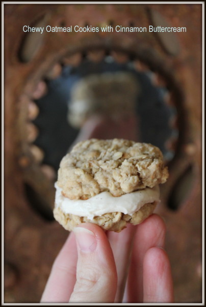 Chewy Oatmeal Cookies with Cinnamon Buttercream