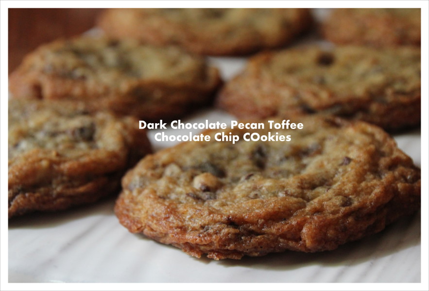 Dark Chocolate Pecan Toffee Chocolate Chip Cookies