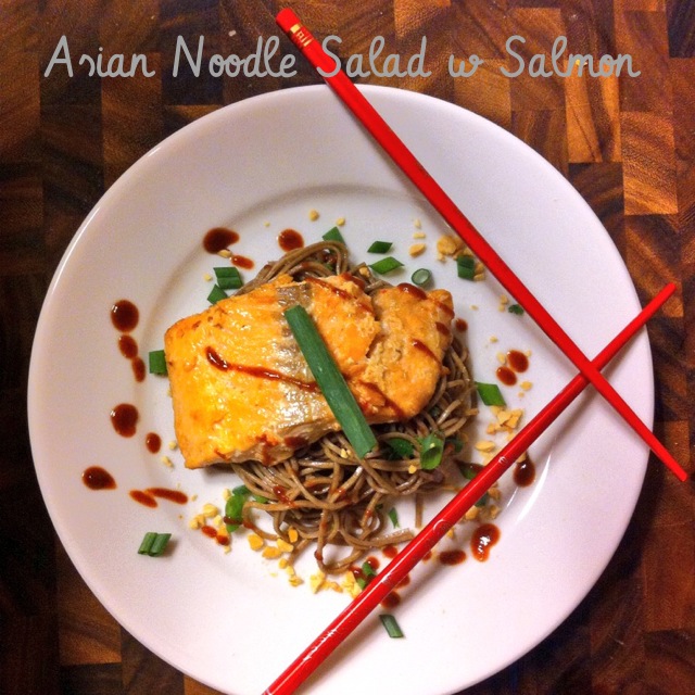 Cold Soba Salad with Red Chili Salmon