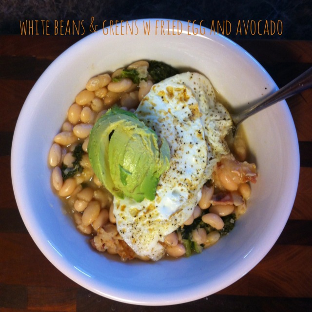 Eat This: White Beans & Greens with Fried Egg and Avocado