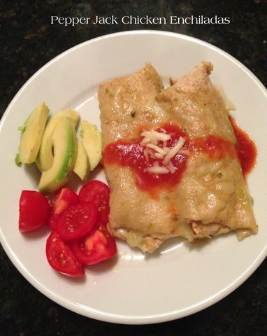 Pepper Jack Chicken Enchiladas